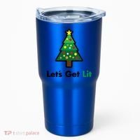 Let's Get Lit Funny Christmas Ing Xmas Lights Funny Gift Tumbler thumb 0