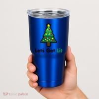 Let's Get Lit Funny Christmas Ing Xmas Lights Funny Gift Tumbler thumb 2