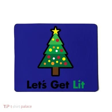 Let's Get Lit Funny Christmas Ing Xmas Lights Funny Gift Mousepad
