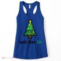 Let's Get Lit Funny Christmas Ing Xmas Lights Funny Gift Women's Tank Top thumb 0