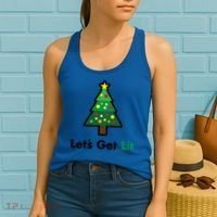 Let's Get Lit Funny Christmas Ing Xmas Lights Funny Gift Women's Tank Top thumb 2