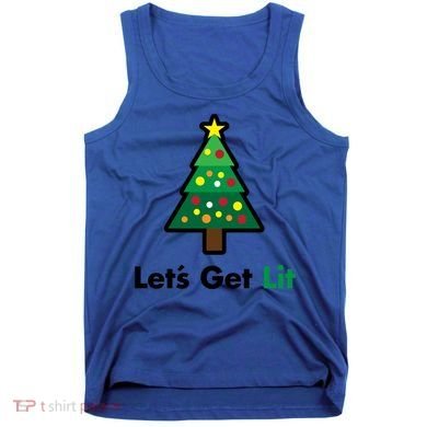 Let's Get Lit Funny Christmas Ing Xmas Lights Funny Gift Tank Top