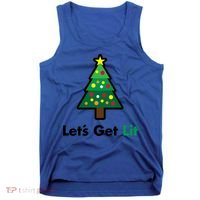 Let's Get Lit Funny Christmas Ing Xmas Lights Funny Gift Tank Top thumb 0