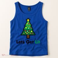 Let's Get Lit Funny Christmas Ing Xmas Lights Funny Gift Tank Top thumb 2