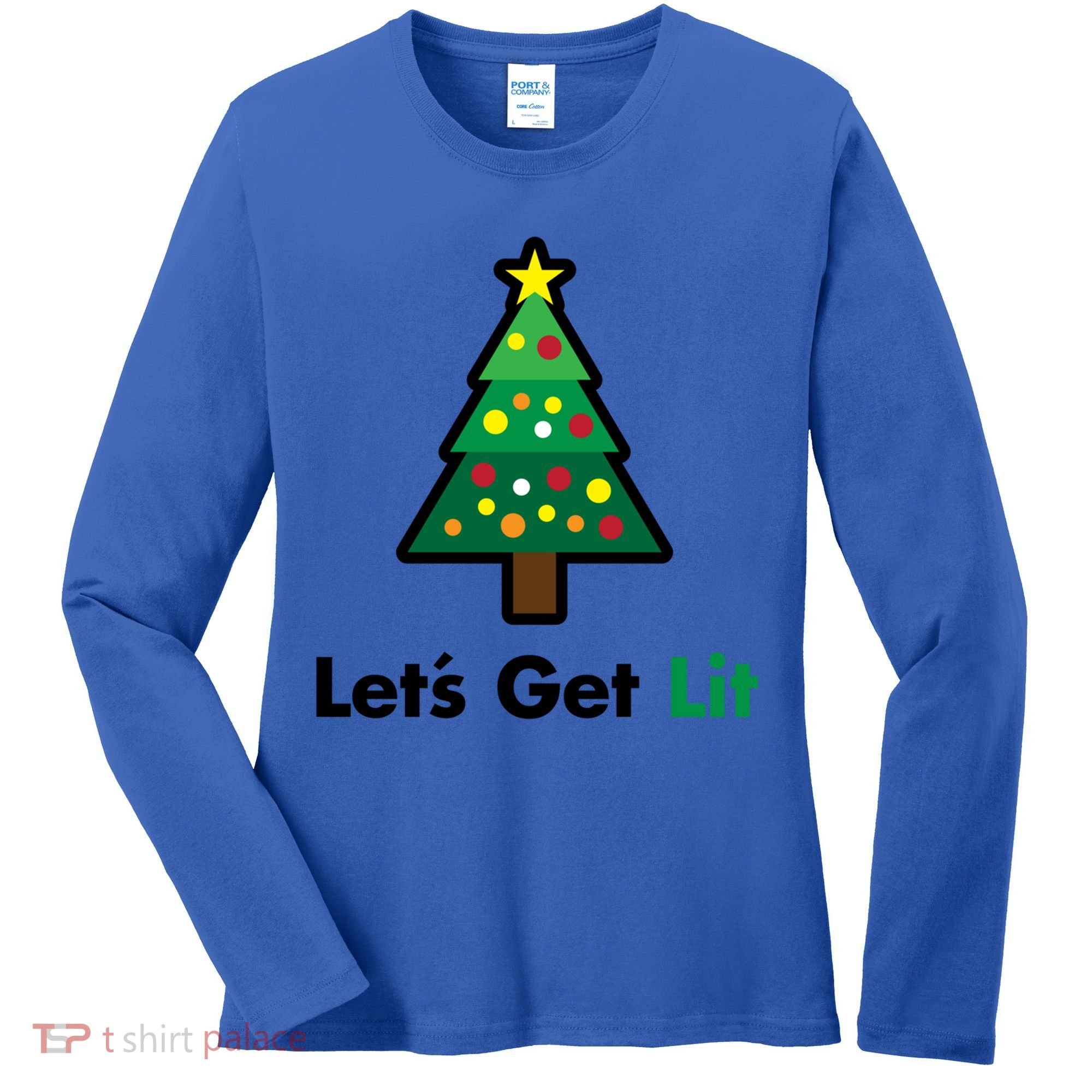 Let's Get Lit Funny Christmas Ing Xmas Lights Funny Gift Women's Long Sleeve Shirt