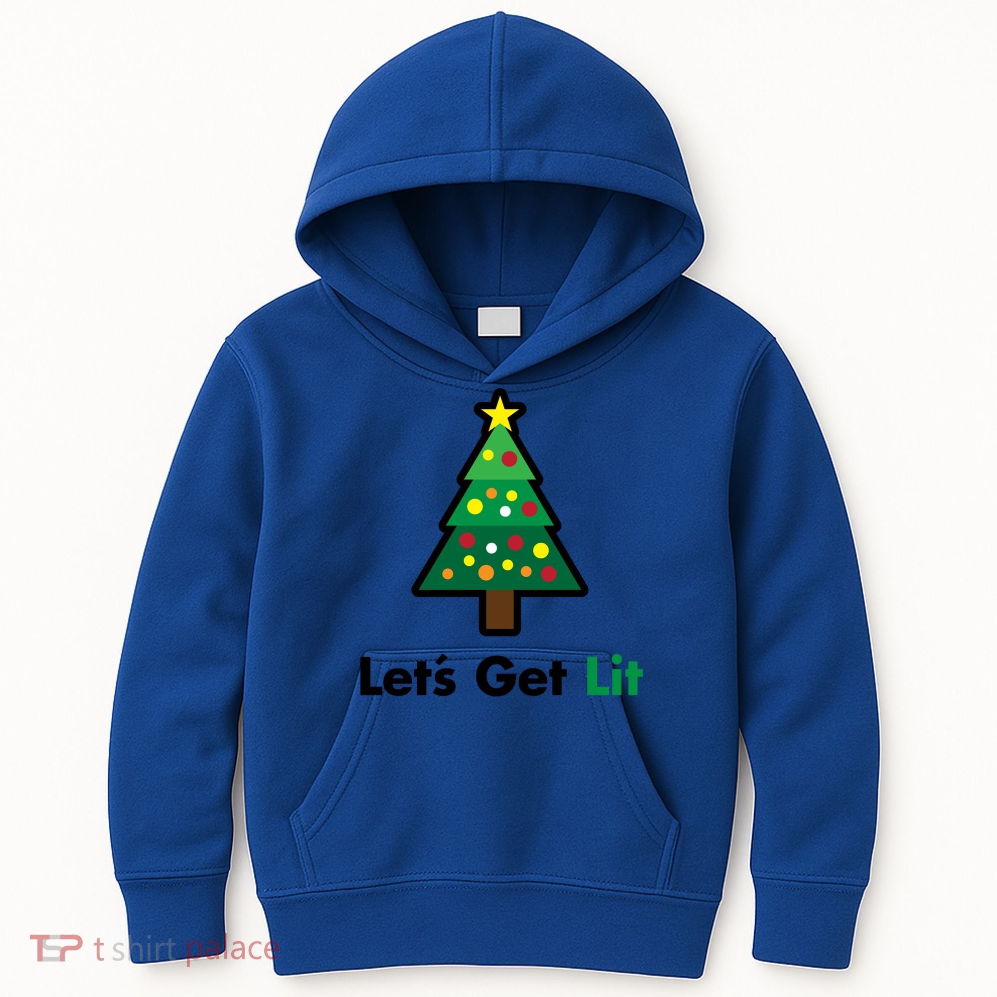 Let's Get Lit Funny Christmas Ing Xmas Lights Funny Gift Kids Hoodie