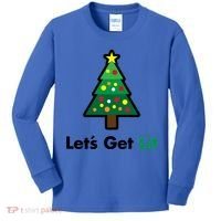 Let's Get Lit Funny Christmas Ing Xmas Lights Funny Gift Kids Long Sleeve Shirt thumb 0