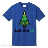 Let's Get Lit Funny Christmas Ing Xmas Lights Funny Gift Kids T-Shirt thumb 0