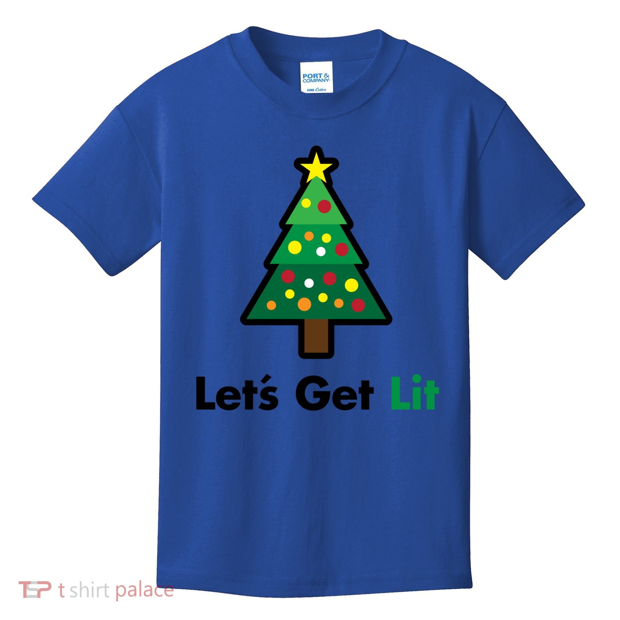Let's Get Lit Funny Christmas Ing Xmas Lights Funny Gift Kids T-Shirt