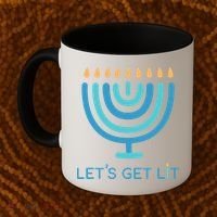 Let's Get Lit Menorah Jewish Funny Ugly Hanukkah Jew  Coffee Mug thumb 2