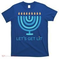 Let's Get Lit Menorah Jewish Funny Ugly Hanukkah Jew  T-Shirt thumb 0