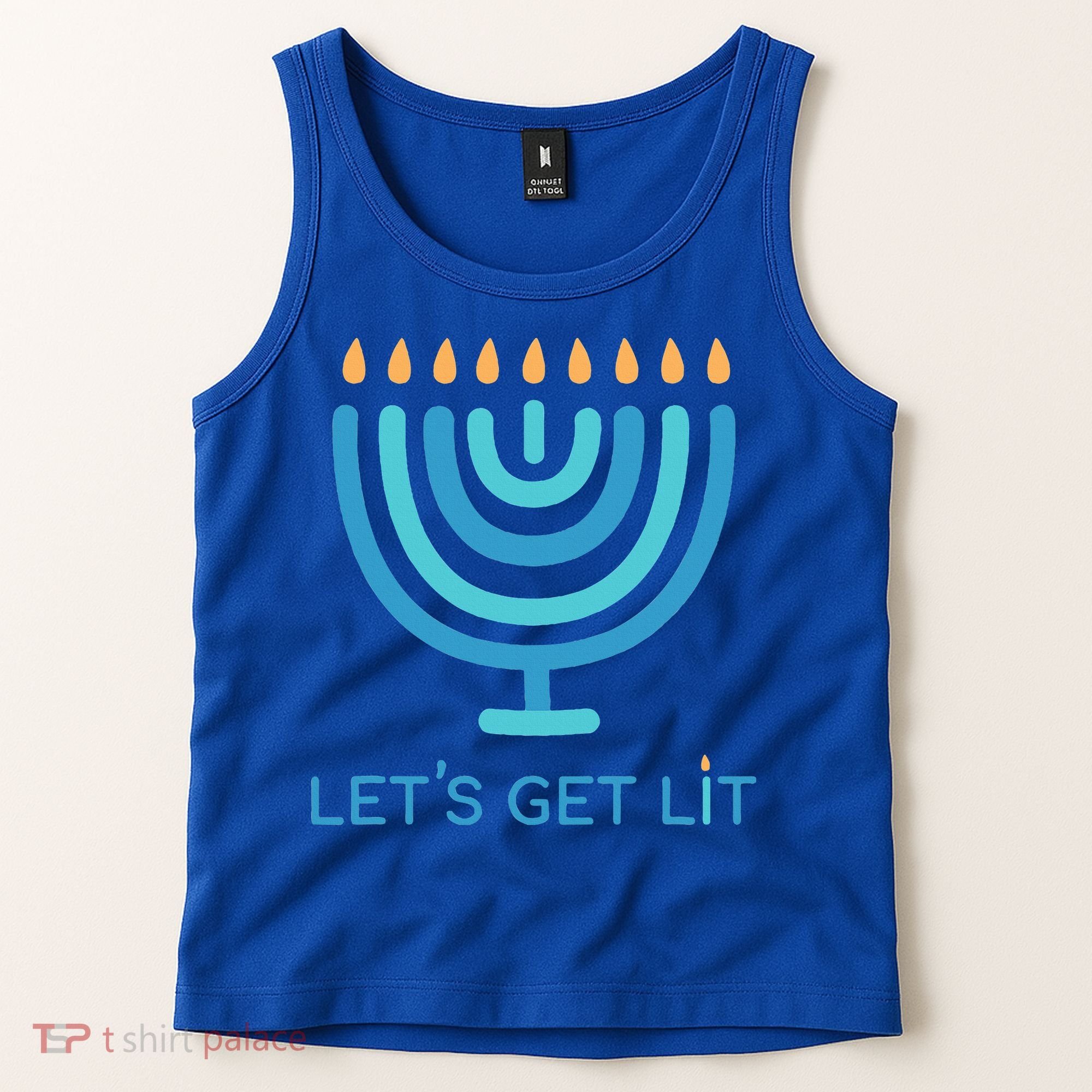 Let's Get Lit Menorah Jewish Funny Ugly Hanukkah Jew  Tank Top