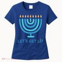 Let's Get Lit Menorah Jewish Funny Ugly Hanukkah Jew  Women's T-Shirt thumb 0
