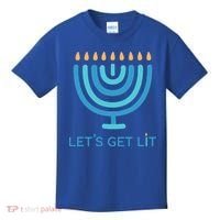 Let's Get Lit Menorah Jewish Funny Ugly Hanukkah Jew  Kids T-Shirt thumb 0