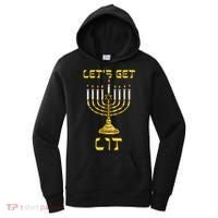 Lets Get Lit Chanukah Happy Hanukkah Funny Menorah Jewish Women's Hoodie thumb 0