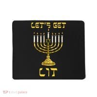 Lets Get Lit Chanukah Happy Hanukkah Funny Menorah Jewish Mousepad thumb 0