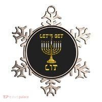 Lets Get Lit Chanukah Happy Hanukkah Funny Menorah Jewish Ornament thumb 0