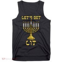 Lets Get Lit Chanukah Happy Hanukkah Funny Menorah Jewish Tank Top thumb 0