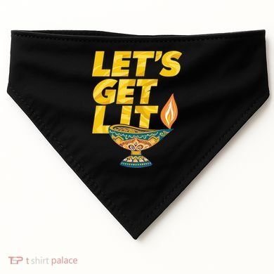 LetS Get Lit Diwali Dia Cool Gift USA-Made Doggie Bandana