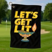 LetS Get Lit Diwali Dia Cool Gift Golf Towel thumb 1