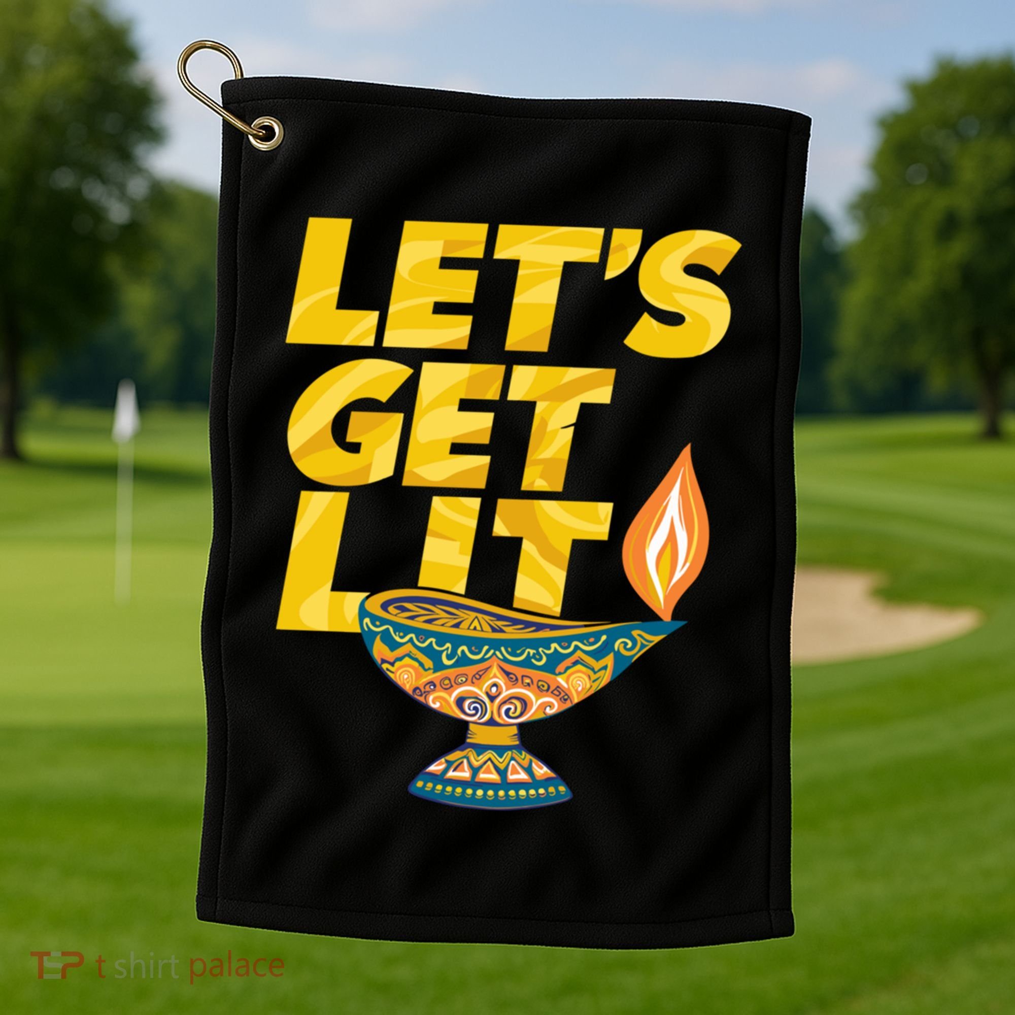 LetS Get Lit Diwali Dia Cool Gift Golf Towel