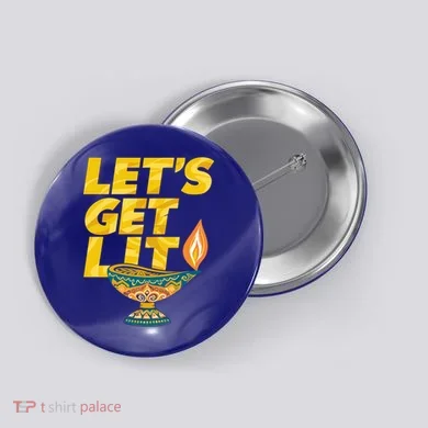 LetS Get Lit Diwali Dia Cool Gift Button