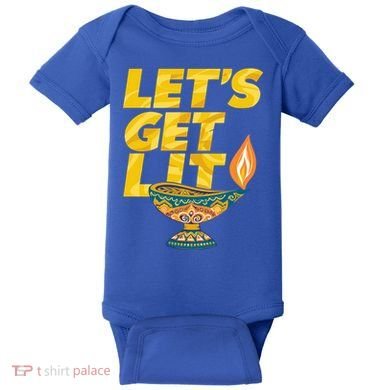 LetS Get Lit Diwali Dia Cool Gift Baby Bodysuit