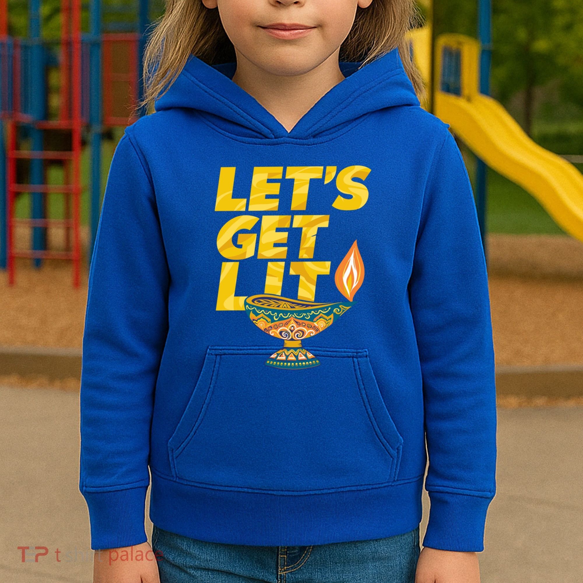 LetS Get Lit Diwali Dia Cool Gift Kids Hoodie