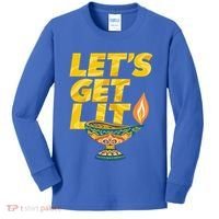 LetS Get Lit Diwali Dia Cool Gift Kids Long Sleeve Shirt thumb 0