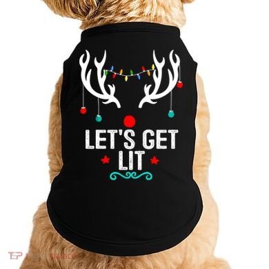 LetS Get Lit Cool Christmas Doggie Tank