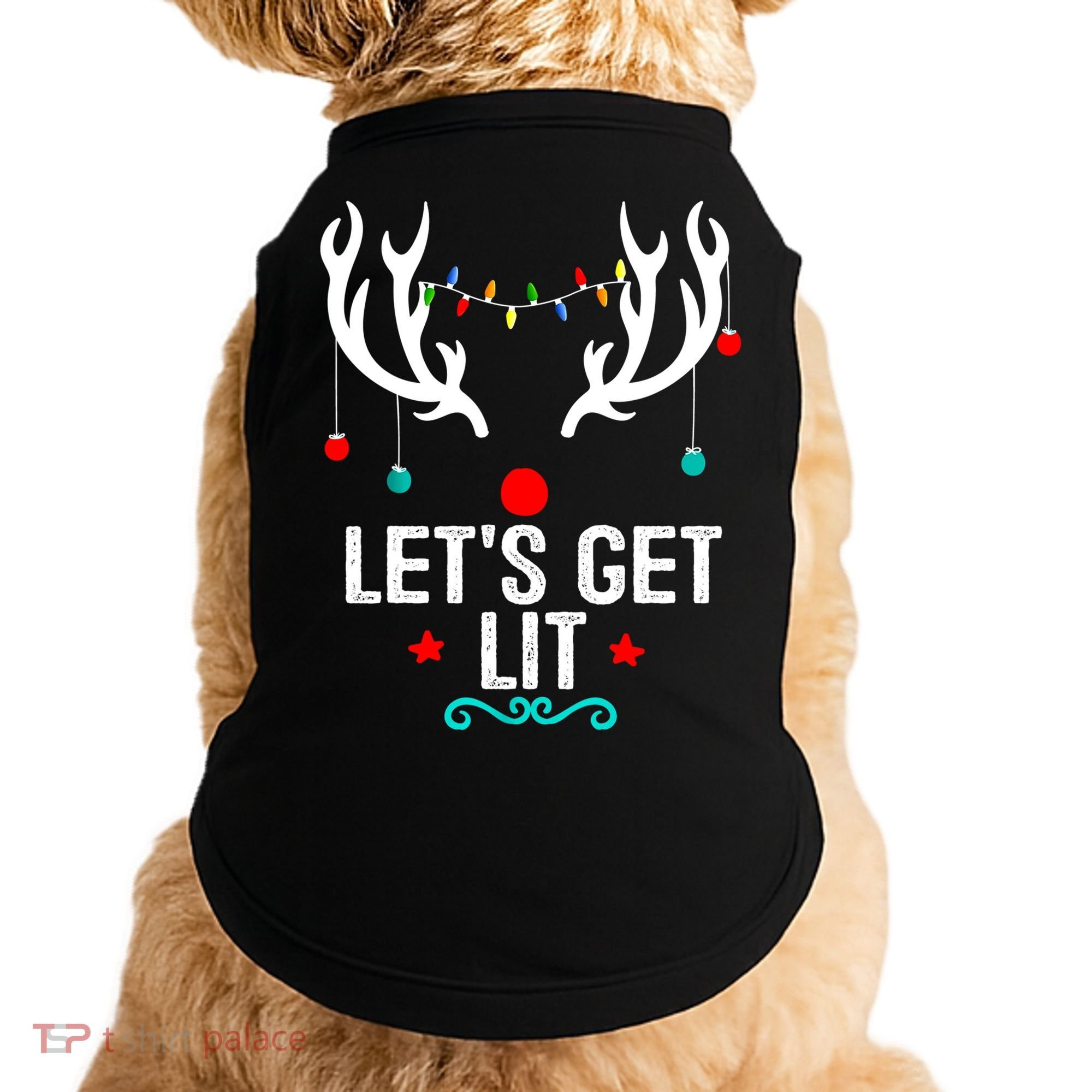 LetS Get Lit Cool Christmas Doggie Tank
