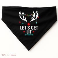 LetS Get Lit Cool Christmas USA-Made Doggie Bandana thumb 0