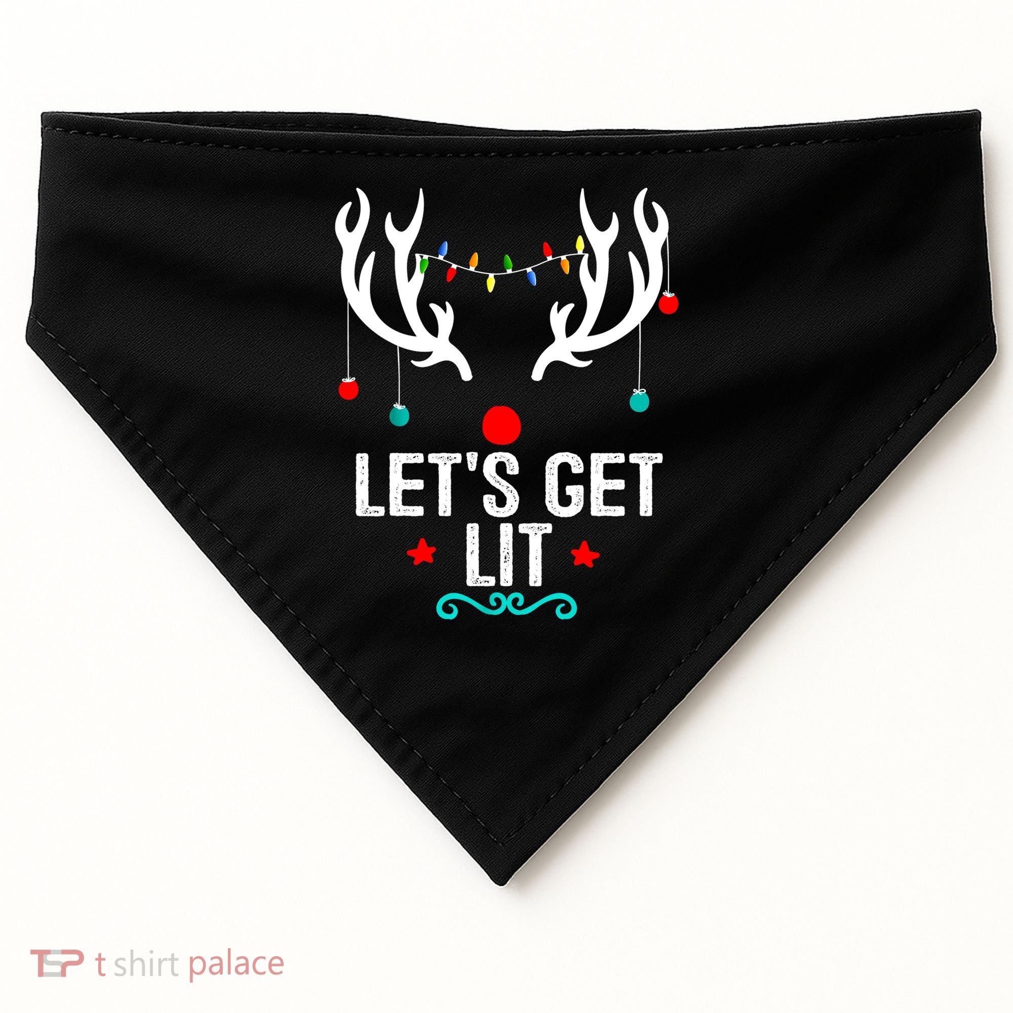 LetS Get Lit Cool Christmas USA-Made Doggie Bandana