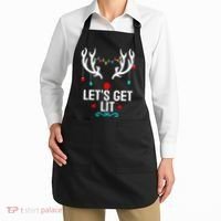 LetS Get Lit Cool Christmas Apron thumb 2