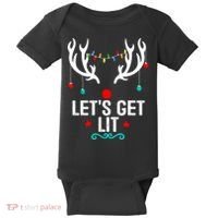 LetS Get Lit Cool Christmas Baby Bodysuit thumb 0