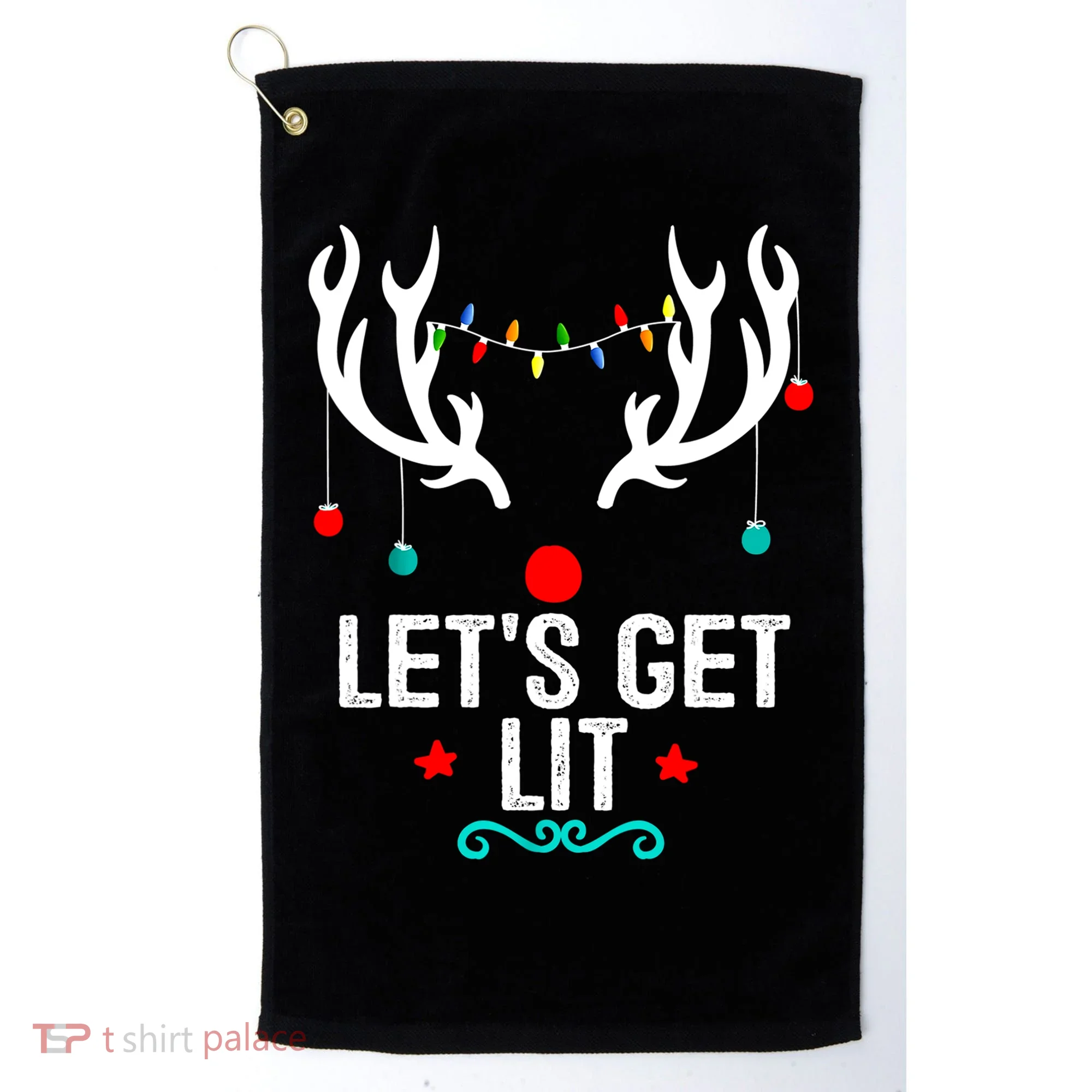 LetS Get Lit Cool Christmas Golf Towel