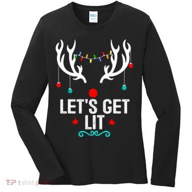 LetS Get Lit Cool Christmas Women's Long Sleeve Shirt