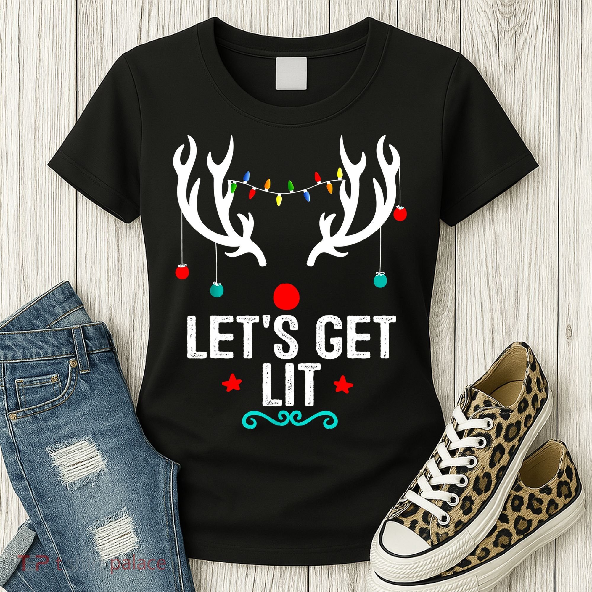 LetS Get Lit Cool Christmas Women's T-Shirt