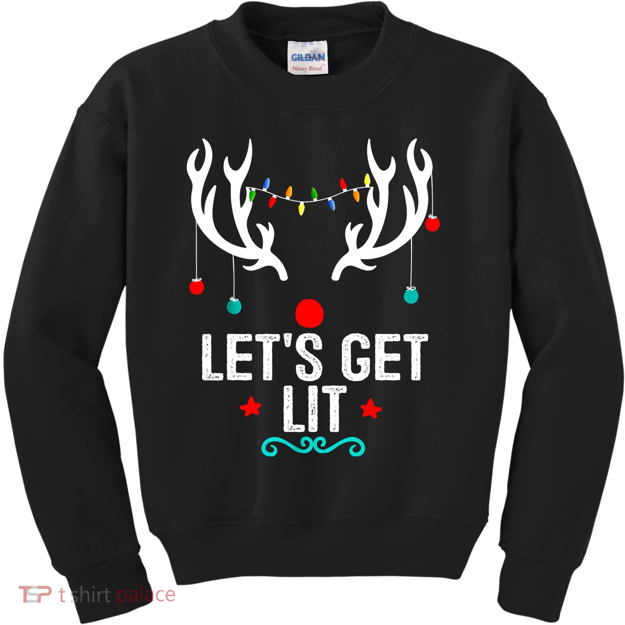 LetS Get Lit Cool Christmas Kids Sweatshirt