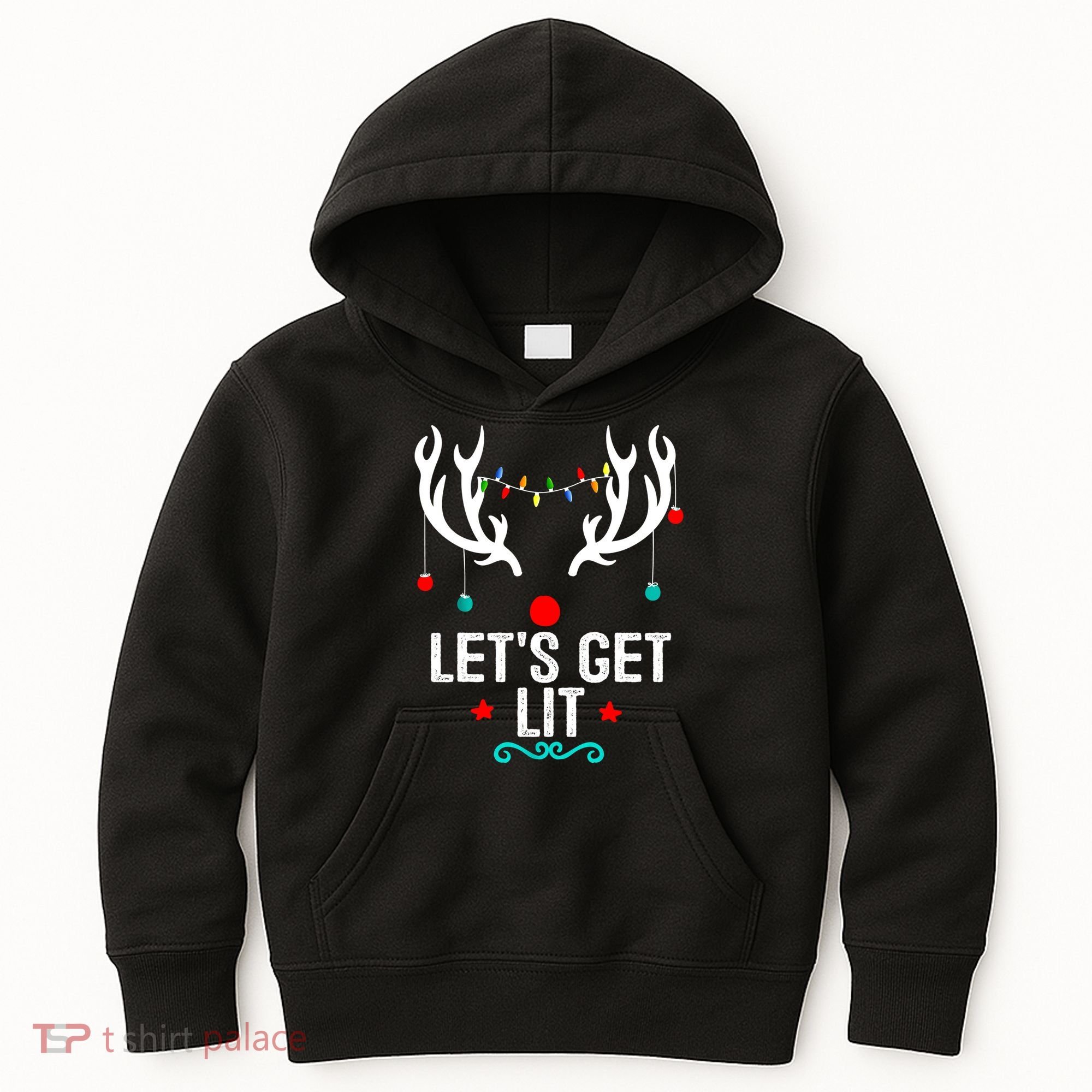 LetS Get Lit Cool Christmas Kids Hoodie