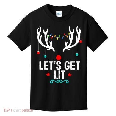 LetS Get Lit Cool Christmas Kids T-Shirt