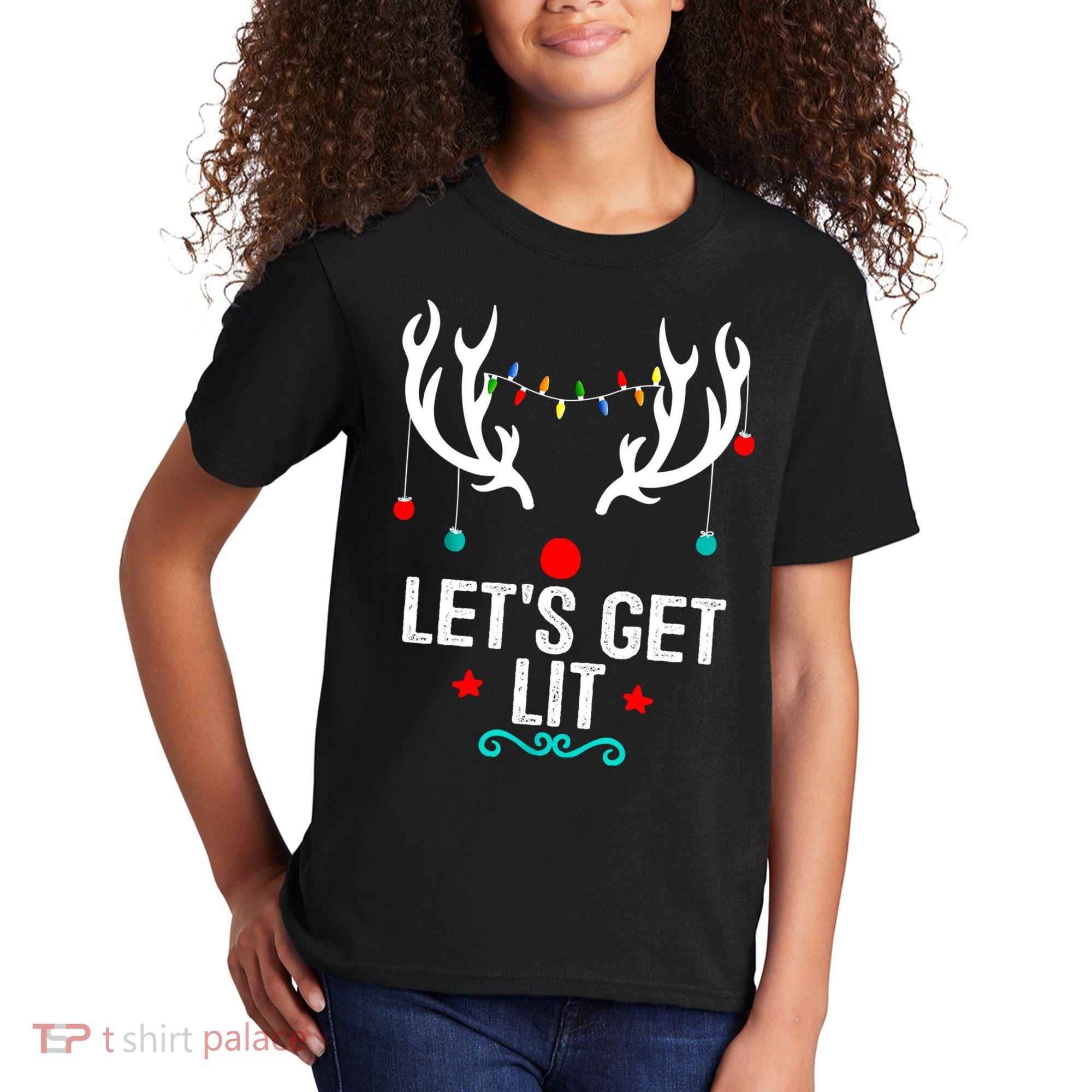 LetS Get Lit Cool Christmas Kids T-Shirt