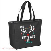 LetS Get Lit Cool Christmas Tote Bag thumb 2