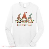 Let's Get Lit Christmas Gnome Lights Funny Xmas Gift Long Sleeve Shirt thumb 0