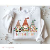 Let's Get Lit Christmas Gnome Lights Funny Xmas Gift Sweatshirt thumb 2