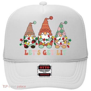 Let's Get Lit Christmas Gnome Lights Funny Xmas Gift Hat
