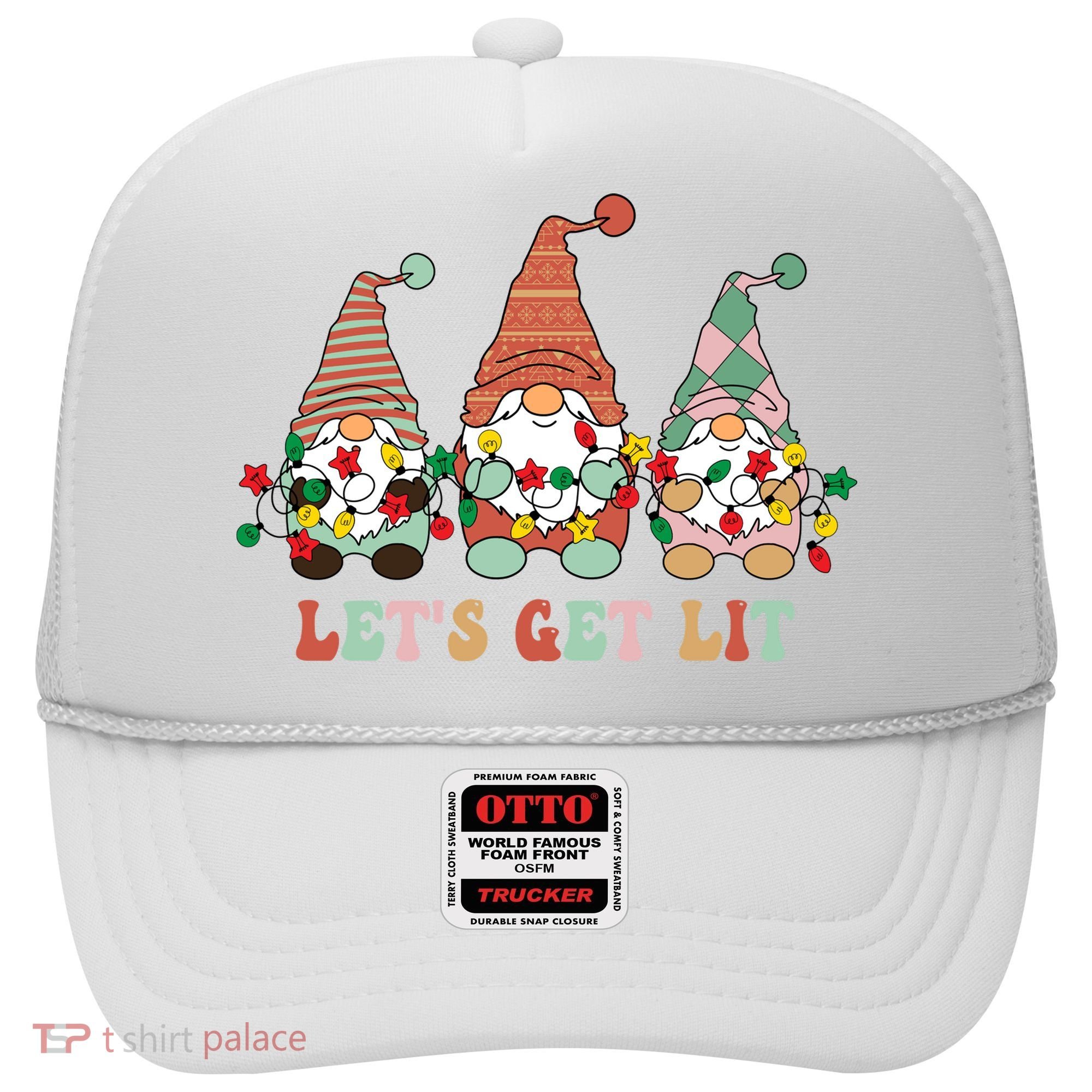 Let's Get Lit Christmas Gnome Lights Funny Xmas Gift Hat