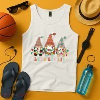 Let's Get Lit Christmas Gnome Lights Funny Xmas Gift Tank Top thumb 4