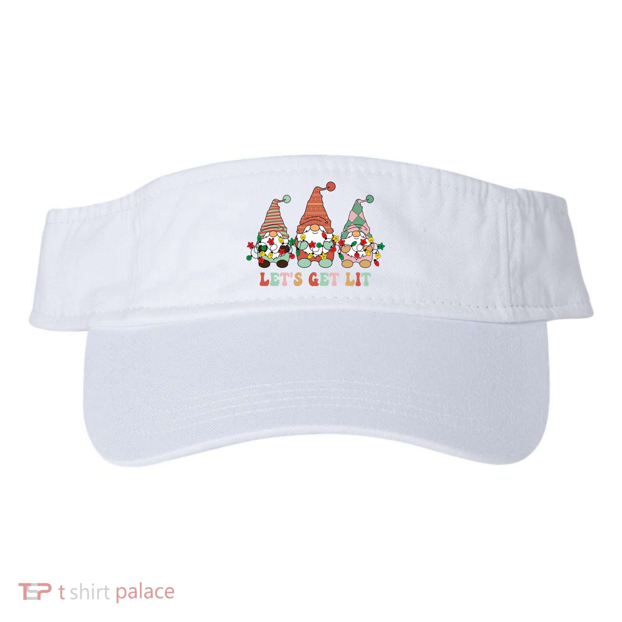 Let's Get Lit Christmas Gnome Lights Funny Xmas Gift Visor