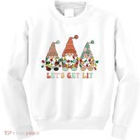Let's Get Lit Christmas Gnome Lights Funny Xmas Gift Kids Sweatshirt thumb 0